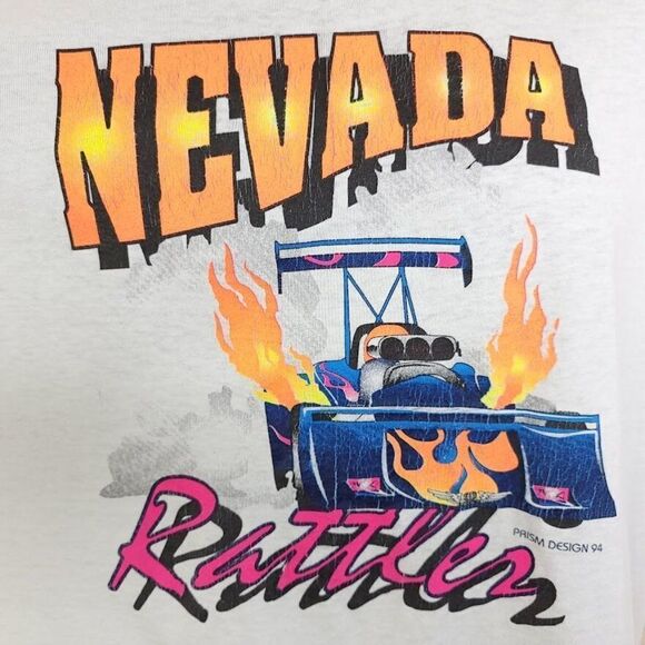 Nevada Rattler Racing T Shirt Vintage 90s Funny Car Drag Race Oneita Mens XL - Picture 2 of 9
